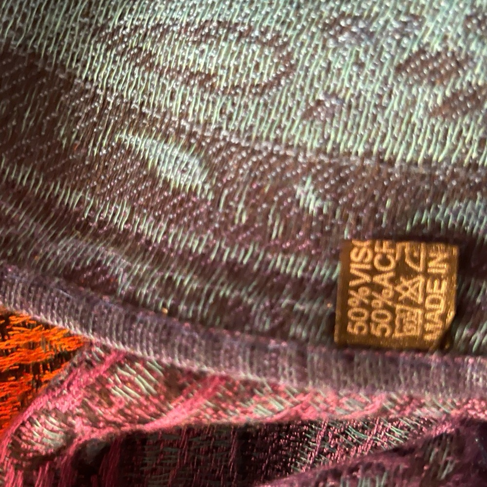 5/$25 Vibrant Rainbow Paisley Scarf - Picture 5 of 5